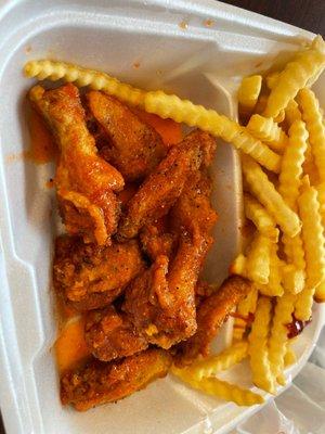 Wings and fries