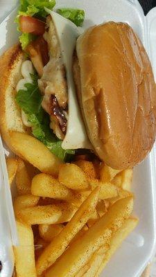 Grilled Chicken Sandwich with Seasoned Fries