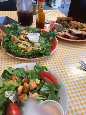 Country Fried Steak , pork tenderloin salad and fried picles