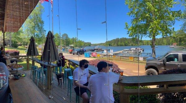 Nice view of the boat ramp from the patio seating.