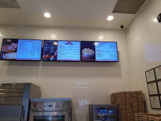 Pizza Hut menu board