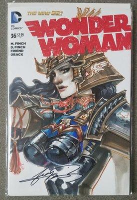 Samurai Wonder Woman on sketch cover bu Mog Park