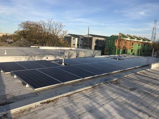 Rooftop of completed Solar PV system inverter designed by Native Inc