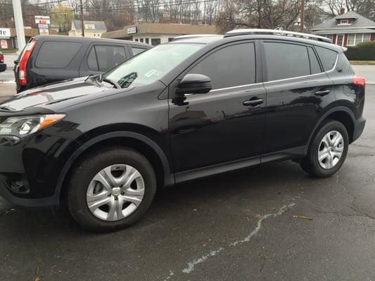 After the damages were repaired on the Toyota RAV4.  Delivered in December and customers were very happy!