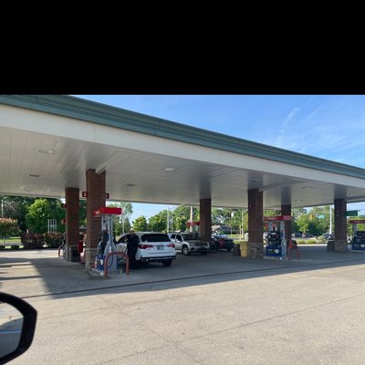 Gas pumps in front of GetGo on 146th Street