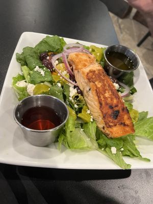 Salmon Greek salad