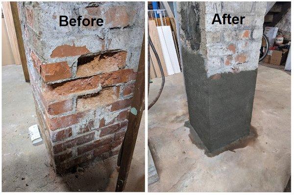 chimney base in basement