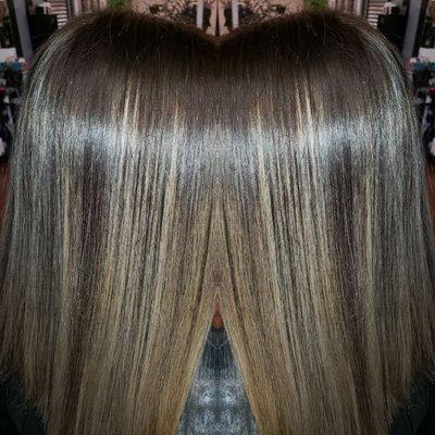 Blended baby lights for an ombré effect.