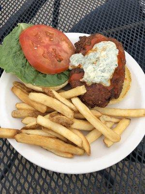 Buffalo Chicken Topped with Blue Cheese Sandwich