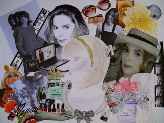 collage/drawing self portrait artist Tlauren