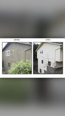 Before and after, exterior