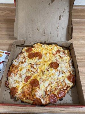 This is what I got when I ordered a New York pepperoni pizza. Would you eat that? $13