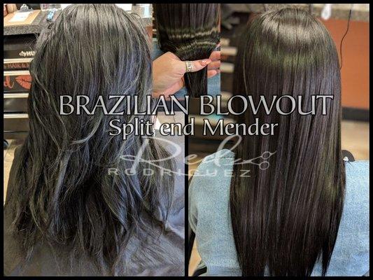 Split end mender from the Brazilian Blowout Line Amazing results at an affordable price set your appointment today