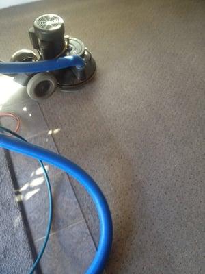 One of our few methods of carpet cleaning. This is called high velocity carpet restoration for those really tough jobs!