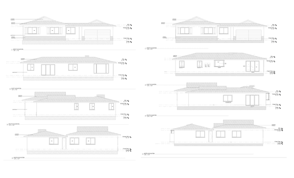 Single Family Home : Existing and Proposed Elevations