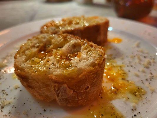 Homemade Bread with Homemade hot oil.