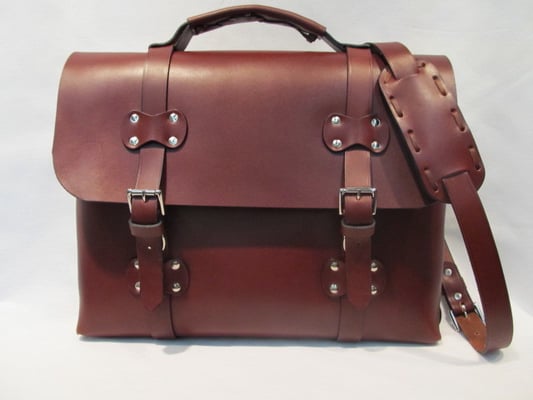 Handcrafted leather Sixties Satchel by Tanner's Alley Leather Design Studio