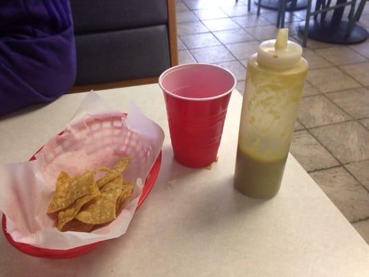 Chips & green sauce!