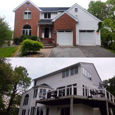 Shepherd & Sons, Inc installed white 6 inch gutters and 3x4 downspouts on this home today! #gutters #homeimprovement