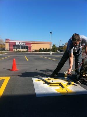 Parking lot striping