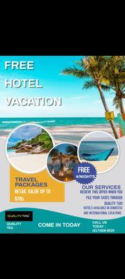 Free hotel stay when you file with Quality Tax Service