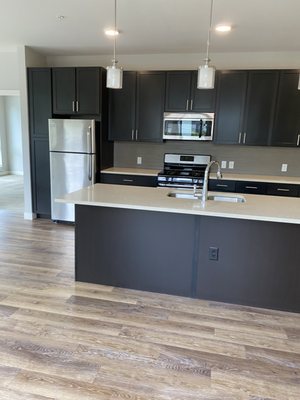 View of the kitchen.