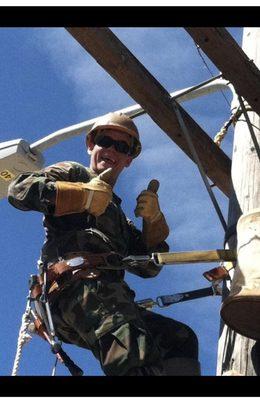 Cross arm change out and transformer swap on a utility pole 30ft in the air.