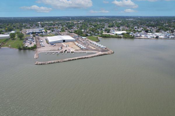 Overview of Cross View storage facility along with Bayfront Resort on the same property