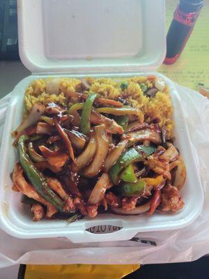 Szechuan Chicken w/ pork fried rice