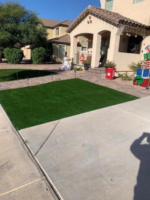 Pavers, Artificial grass, walkway, lighting, Irrigation