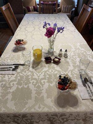 Dining room. Has a sink. Kuerig coffee maker. Mini fridge.