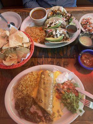 Street tacos & Chimichanga