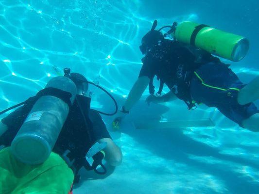 Instructor and student during training session.