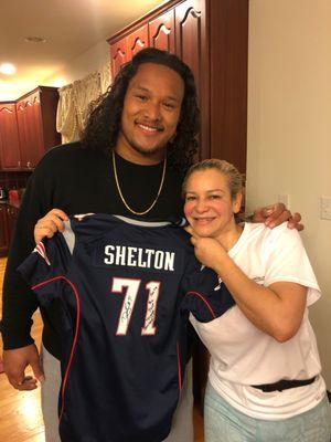 Danny Shelton Patriot and Luisa Vargas his personal Muscular Therapy LMT