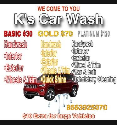 Mobile detail or wash on wheels, we come to you!!!