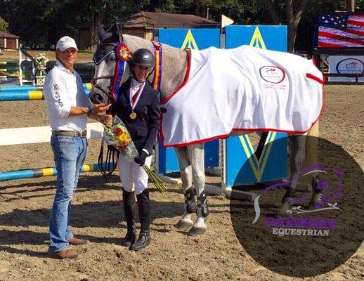 Eileen O'Leary jumped a clear round in the individual final to WIN "Adult Jumper Final Champion!" #GoTeamOakmore #EquestrianLife