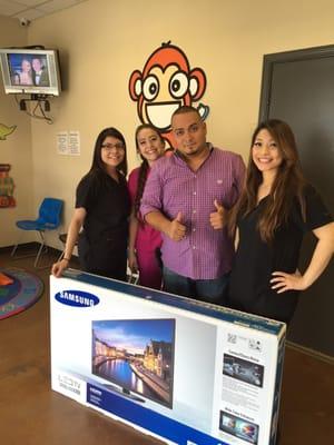 Come in and see how you can win a flat screen TV just like this patient! (May 2015)