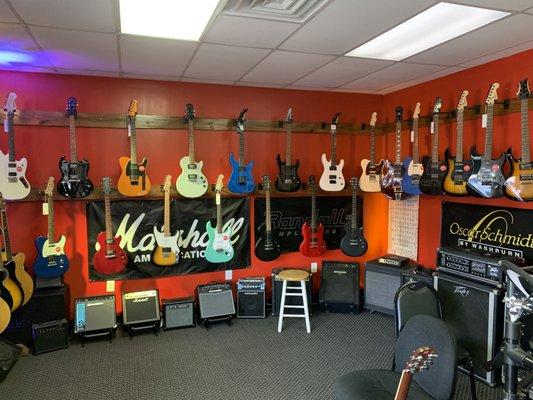 We offer new and used guitars