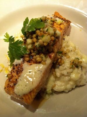 Grilled Salmon with Havarti Mashed Potatoes. #wagongrill