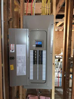 Brand new installed Eaton Cutler-Hammer electrical panel with cover.