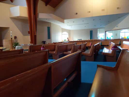 Inside the main church building