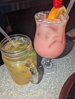 Pina colada/strawberry Daiquiri and a mango margarita