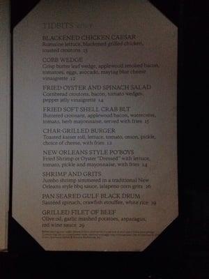 Second part of the food menu