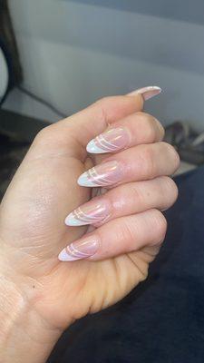 Beautiful chrome French tip design