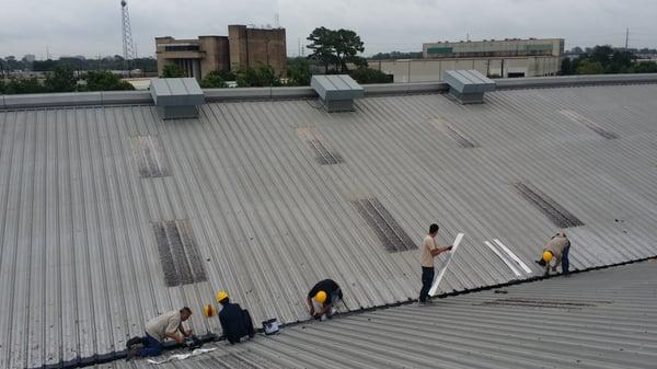 Gutter or metal roof water leak repairs.