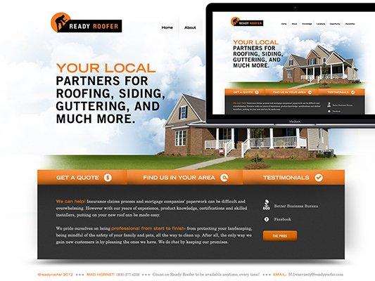 Web design for Wichita's Ready Roofer.