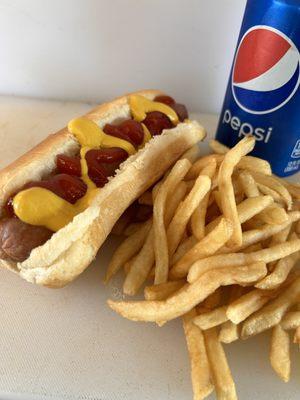 Beef hot dog combo