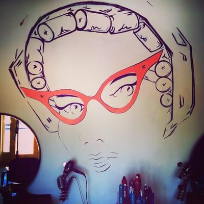 One of the murals at the Beehive Salon