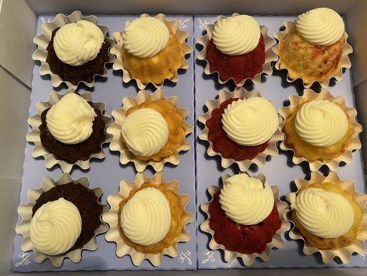 My son bought Signature Bundtinis for my Mother's Day.  chocolate, lemon, red velvet and white chocolate raspberry Yum!