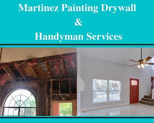 Hung drywall / Tape, Float, Texture/ Paint/ Hung ceiling fan